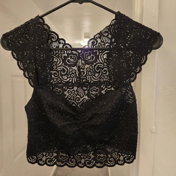 Black Lace Free People Top - Picture 2 of 3